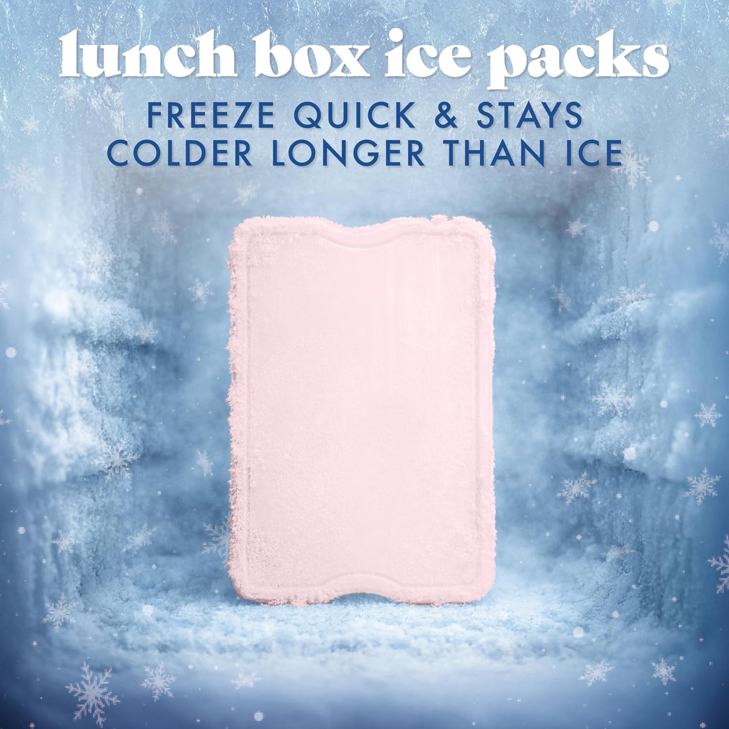 Cool Coolers by Fit & Fresh 4 Pack XL Slim Ice Packs, Quick Freeze Space Saving Reusable Ice Packs for Lunch Boxes or Coolers
