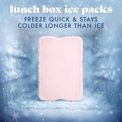 Cool Coolers by Fit & Fresh 4 Pack XL Slim Ice Packs, Quick Freeze Space Saving Reusable Ice Packs for Lunch Boxes or Coolers