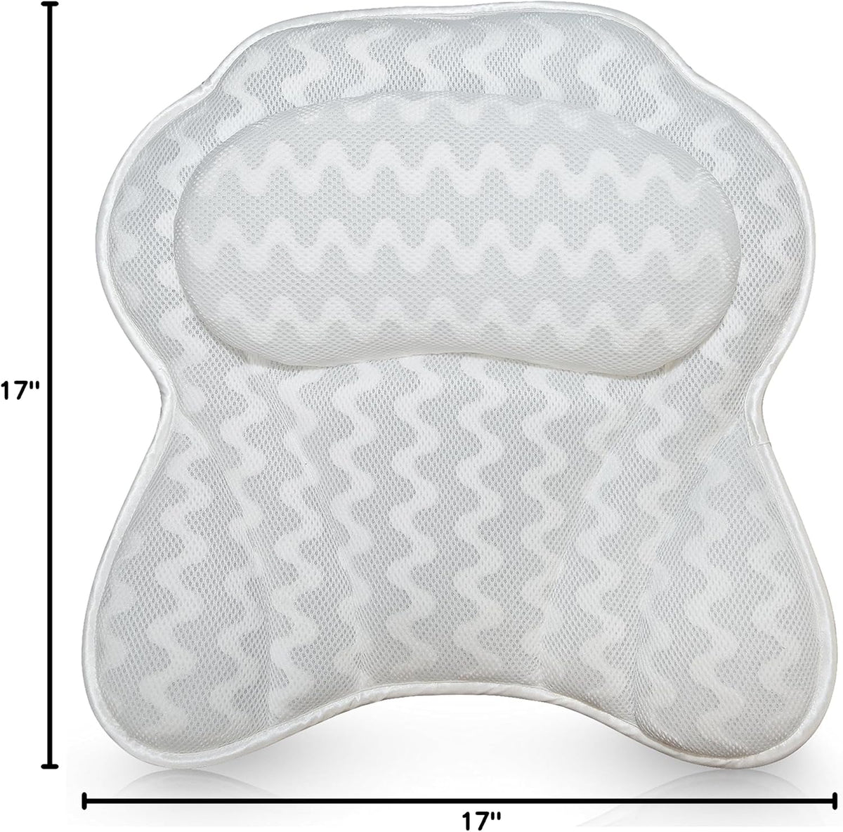 Bath Pillow Bathtub Pillow Back Neck Support Pillow, Spa Cushion for Tub, Relaxing Headrest Bath Pillow, Portable Washable Bathtub Accessories with 3D Air Mesh Thick Soft Bath Pillow (Deluxe)