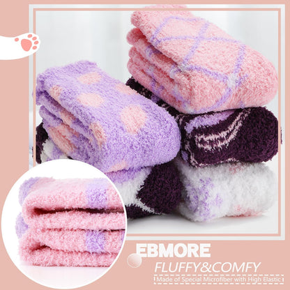 EBMORE Womens Fuzzy Socks Slipper Fluffy Cozy Comfy Cabin Plush Warm Winter Sleep Home Soft Socks
