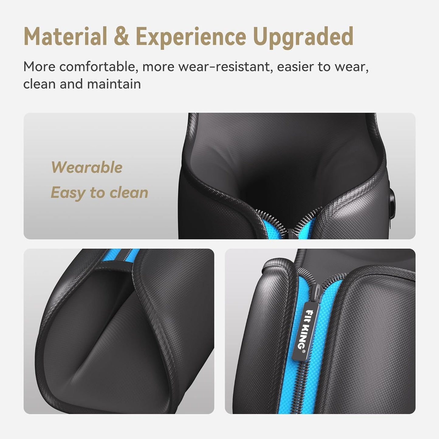 FIT KING Air Compression Leg Massager with Heat and Compression for Circulation and Pain Relief, Full Leg & Foot Massager for Swelling Edema RLS with Pressure Sensor LCD Display for Dad Mom Wife