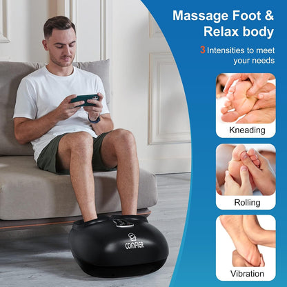 COMFIER [2026 Gift for Men,Women,Shiatsu Foot Massager with Fast Heat,Kneading Rolling Compression,Extra Vibration, FSA Eligible HSA Store, Plantar Fasciitis,Neuropathy Pain, Bigger Size 13IN