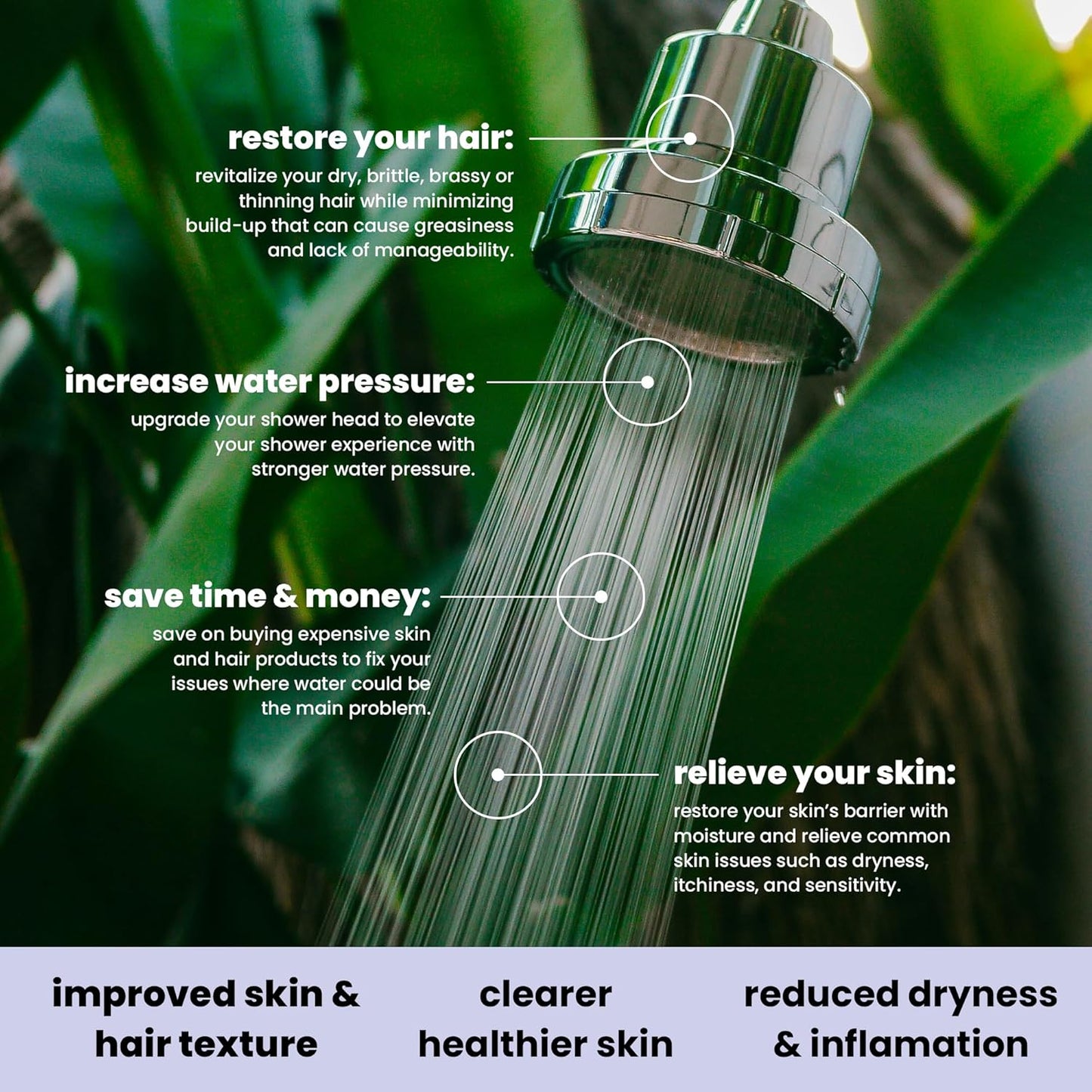 Eskiin Shower Head Water Filter Replacement For The Eskiin Showerhead - High Pressure Shower Heads Replacement For Smooth Hair & Skin - Replacement Cartridge Fits The Eskiin Filtered Shower Head