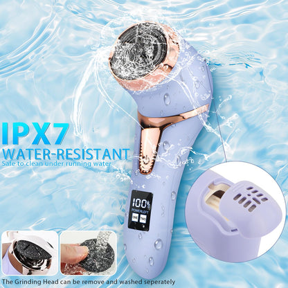 Electric Callus Remover for Feet with Vacuum, Professional Pedicure Tools Kit, Rechargeable Waterproof Foot File for Foot Care Deadskin Remover with 3Heads&2Speed,LCD Display