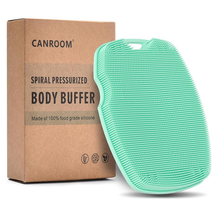 Canroom Silicone Body Scrubber - Zinc Infused-Highly Elastic Bristles Exfoliating Body Scrubber for Shower Body,Cellulite Reduction,Blood Circulation- Black