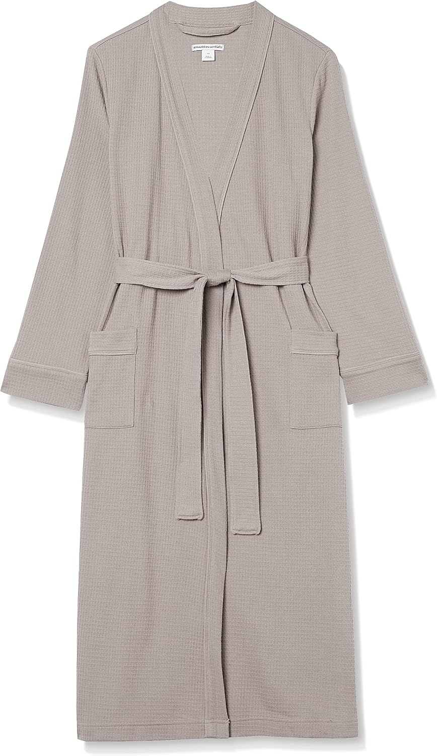 Amazon Essentials Women's Lightweight Waffle Full-Length Bath Robe (Available in Plus Size)