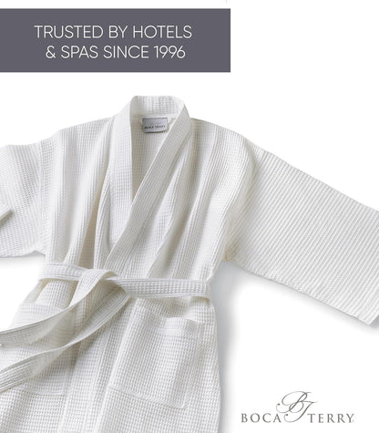 Women’s Waffle Robe by Boca Terry, Kimono Style Lightweight Summer Robe