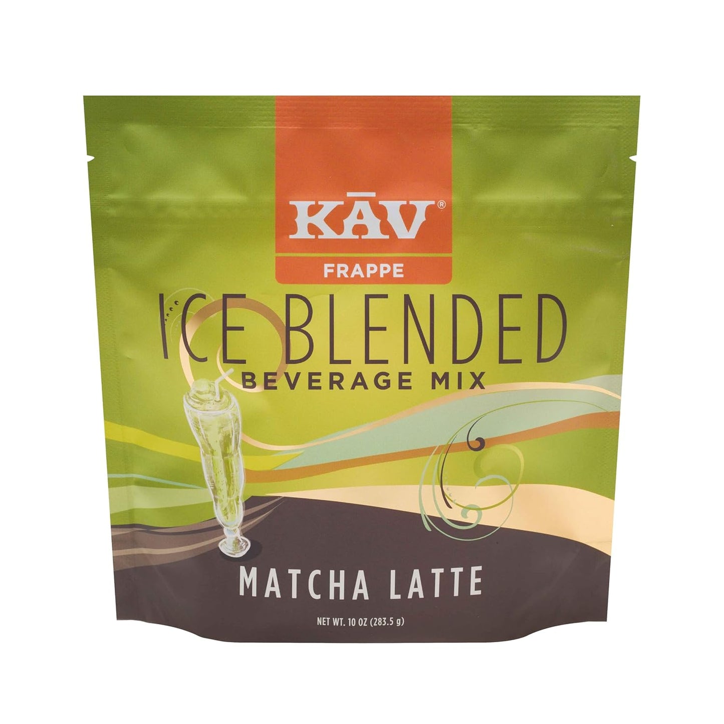 KAV Iced Blended Matcha Latte Frappe Mix | Instant, Ready-to-Mix Matcha Latte Powder for Hot or Cold Drinks – 10 oz