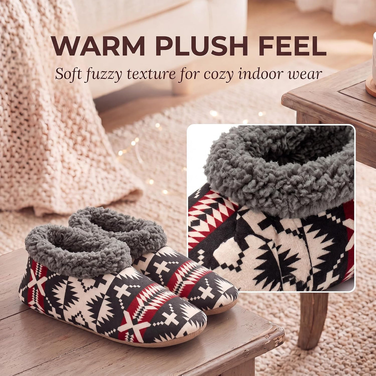 Cozylook Fuzzy Slippers for Women Indoor Soft Sole Slipper Socks