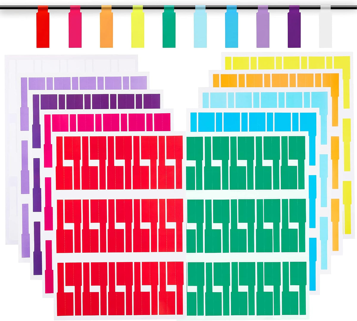 300 Pcs Cable Labels, JIQEZNL Premium 10 Colors Wire Labels Electrical