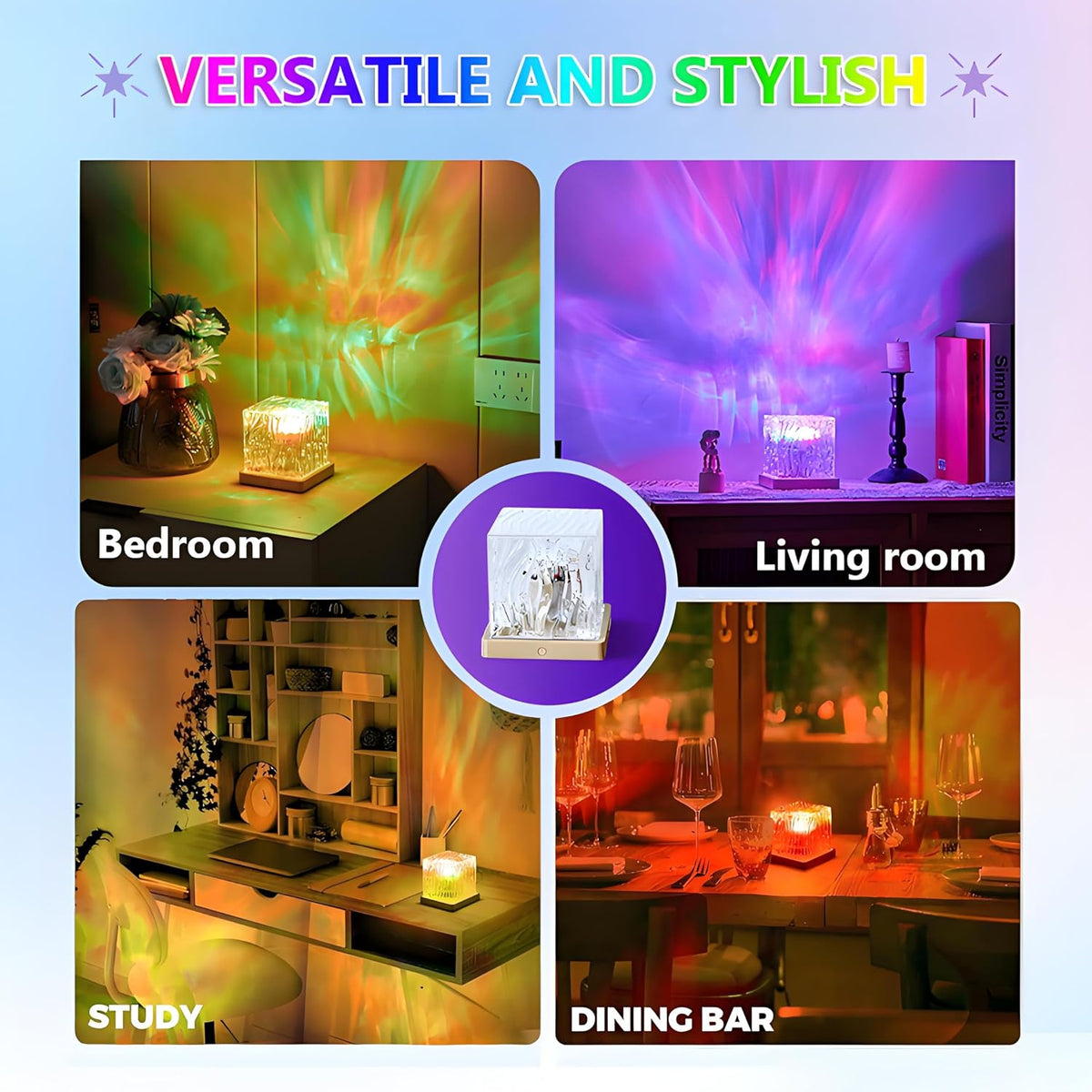 Ocean Wave Projector Light, Water Ripple Mood Lighting Ambient Room Decor