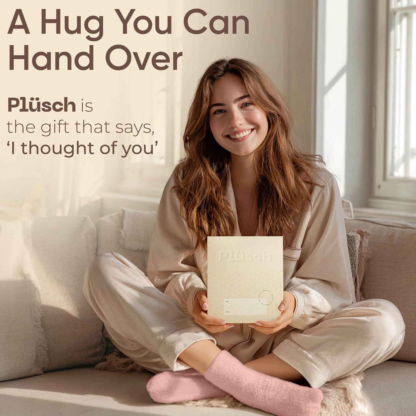 Plüsch Gift for Women – Ultra-Soft Cozy Cloud Socks in Kraft Envelope – Thoughtful Self-Care, Unique Birthday Gifts for Women