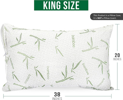 Bamboo Viscose Waterproof Pillow Protectors Queen Size, Pack of 2