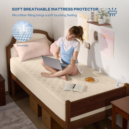 BEDLORE Waterproof Mattress Protector, King Size Mattress Pad with Deep Pocket 6"-18" Depth, Soft Noiseless Dirt-Proof Bed Mattress Cover Washable for Home, Bedroom, Hotel (Gray)