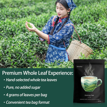 New Oolong Tea Whole Leaf Tea Bags,Help Cortisol Balancing Calming for Stress Relief, Digestion and Metabolism,High-Altitude Grown Loose Leaf Tea,Smooth, Aromatic,Vegan, Non-GMO,20 Bags(2)