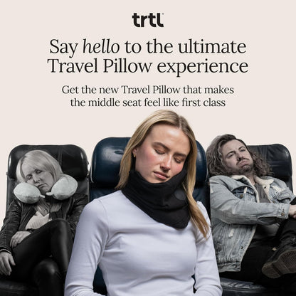Trtl Travel Pillow Original 2.0 – Scientifically Proven Super Soft Travel Pillow with Premium Head & Neck Support – for Airplane Travel – Machine Washable – Lightweight & Compact – Sand Beige