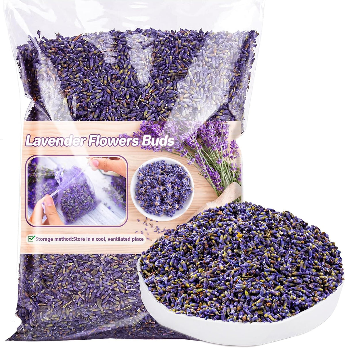 Sukh 3oz Dried Lavender Flowers - Make Sachets for Drawers and Closets