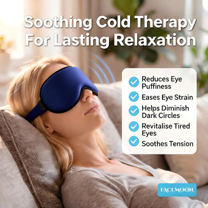 3D Weighted Cooling Gel Eye Mask for Sleeping, FSA Eligible Items HSA, 6oz Gel-Weighted Sleep Mask, 100% Blackout, Gentle Pressure & Cold Relief for Migraine, Ice Cold Mask for Travel Essentials