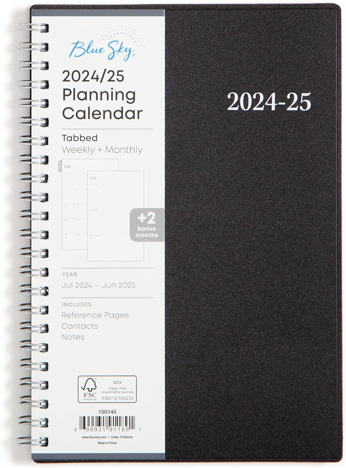 Blue Sky 2026-2027 Weekly and Monthly Academic Year Planner Calendar, July 2026 - June 2027, 8.5" x 11", Flexible Cover, Wirebound, Laminated Tabs, Enterprise