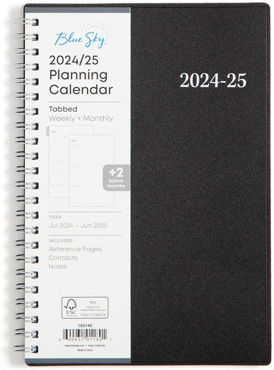 Blue Sky 2026-2027 Weekly and Monthly Academic Year Planner Calendar, July 2026 - June 2027, 8.5" x 11", Flexible Cover, Wirebound, Laminated Tabs, Enterprise