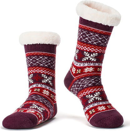 Cozylook Fuzzy Slipper Socks for Women with Grips Warm Cozy Soft Non-Slip Winter Socks Cozy Gift Idea