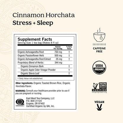 Yogi Cinnamon Horchata Stress & Sleep Tea, 16 Tea Bags (4 Pack)