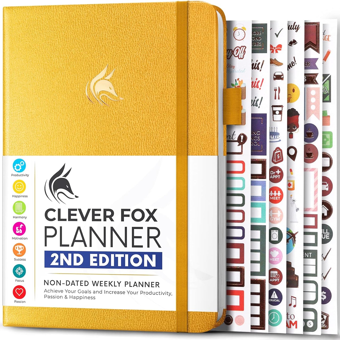 Clever Fox Planner 2nd Edition – Colorful Weekly & Monthly Goal Planner, Time Management & Productivity Organizer, Undated, A5 (Dark Teal)