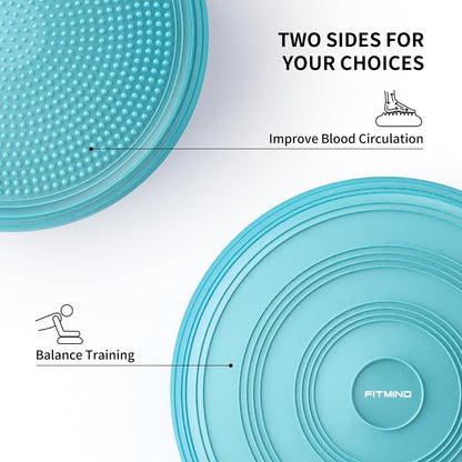 Inflated Wobble Cushion,Dyna Disc,Circular Non-slip Texture for Comfortable Sitting,Wiggle Seat to Improve Posture, Fitness, Stability for Sensory Kids Adults,Balance Seat with Pump for Core Strength