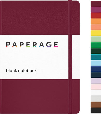 PAPERAGE Lined Journal Notebook, Hardcover Journal for Women & Men, 160 Pages, (5.6 in x 8 in), College Ruled Journaling Notebook for Work, School Supplies & Note Taking, (Black)