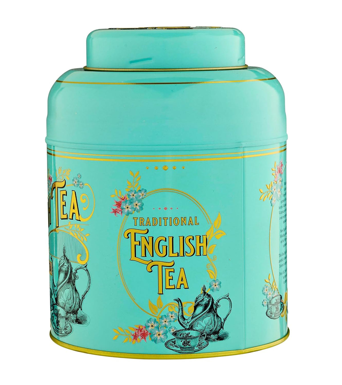 New English Teas Victorian Tea Tin with 80 Black Tea Bags - Teal