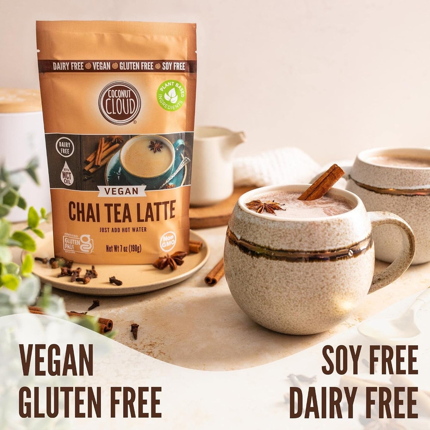 Coconut Cloud: Vegan Spiced Chai Tea Latte | Creamy, Delicious & Easy Dairy Free Alternative. Made in Colorado (Lightly Sweetened, Gluten Free, Soy Free), 16 oz