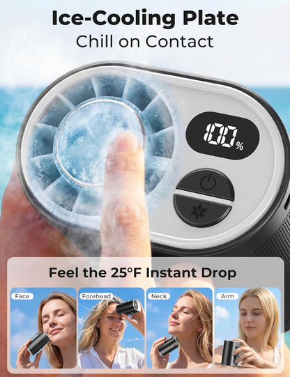Portable Waist Fan with Ice Cooling, Instant Chill to 50℉, Mother Father Day Gifts for Mom Dad, Belt Clip Fan for Blue Collar Travel Camping Essentials, 12000RPM Cool Gadgets for Men Women 2026