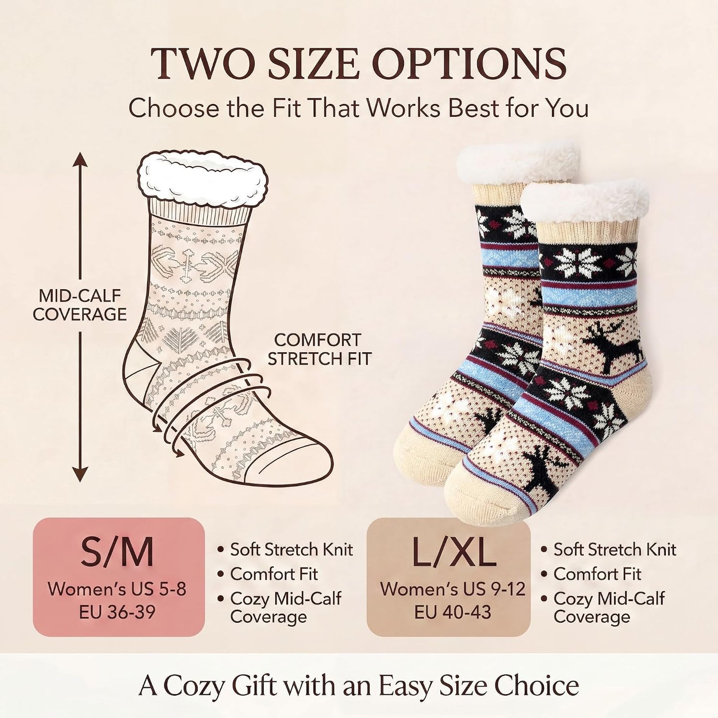 Cozylook Fuzzy Slipper Socks for Women with Grips Warm Cozy Soft Non-Slip Winter Socks Cozy Gift Idea