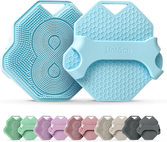 Silicone Shower Body Scrubber, Exfoliating Loofah Alternative - Sky Blue
