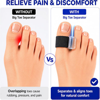 Big Toe Spacers,Hallux Valgus Corrector,Relieve Bunion Pain,Prevent Overlapping Toes, All-Day Comfort for Men & Women, Fits in Shoes.