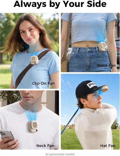 Aecooly Magnetic Clip On Fan, Mini Portable Neck Fan, Mighty Waist Fan