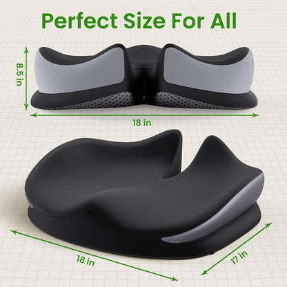 Benazcap Memory Foam Seat Cushion for Office Chair, Ergonomic Chair Cushions for Tailbone Pain Relief, Sciatica & Back Support, Office Chair Cushion & Car Seat Cushion