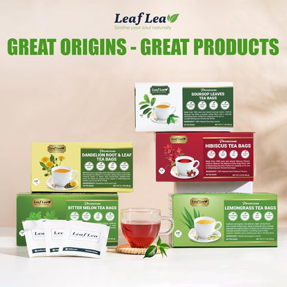 LeafLea Dandelion Root & Leaf Tea Bags, Caffeine-Free, No Sugar, 240 Count