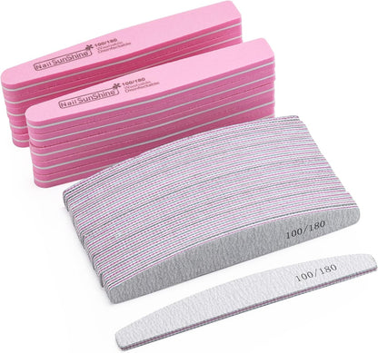 35 Count 100/180 Grit Nail Files and Buffers Kit, Reusable Sanding Buffing Blocks Sponge File Double Sides Emery Boards