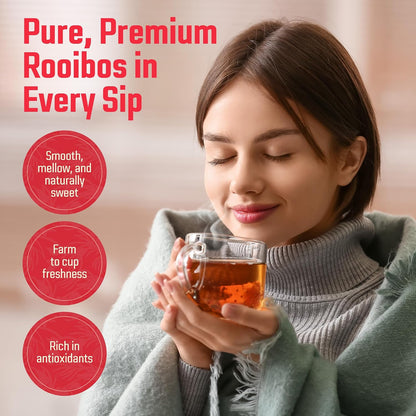 Red Rooibos Tea 100 Teabags USDA Organic - Naturally Caffeine Free - Cederberg Tea Company