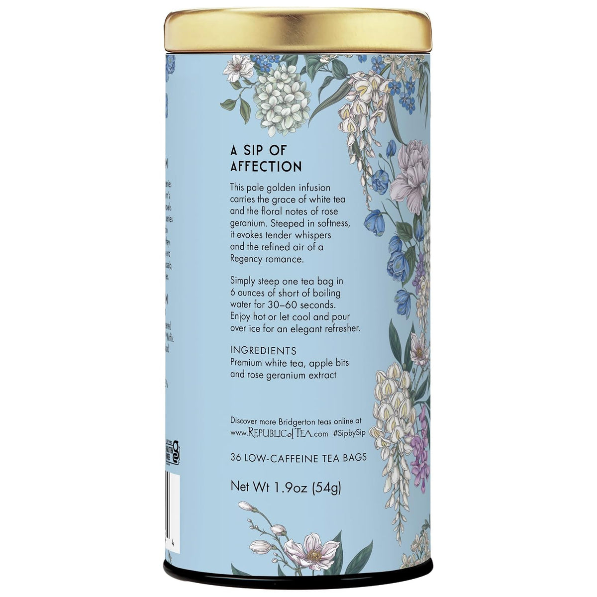 The Republic of Tea — Bridgerton Sophie Rose Geranium White Tea, 36 Tea Bags