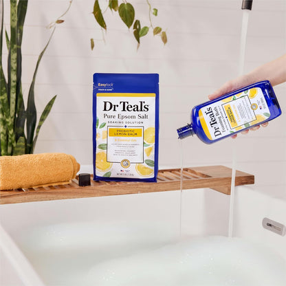 Dr Teal's Foaming Bath with Pure Epsom Salt, Prebiotic Lemon Balm & Essential Oils, 34 fl oz (Pack of 4)