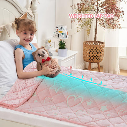 yescool Weighted Lap Pad 2 Pounds Weighted Lap Blanket, Space Plane Small Weighted Blanket, Weighted Throw Blanket Gifts for Travel Indoor Outdoor, 20"x30"
