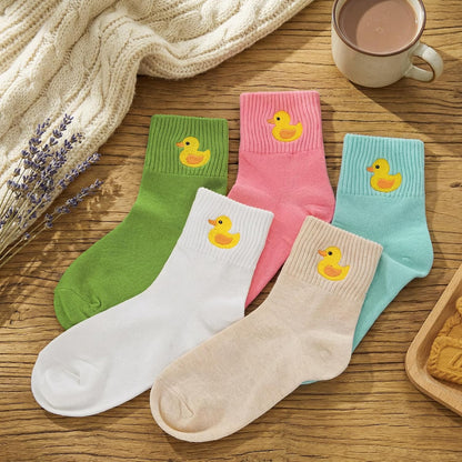 Eurzom 10 Pairs Socks Womens Crew Elastic Ankle Length Cotton Socks Aesthetic Cute Lightweight Low Cut Gifts for Women - Colors A