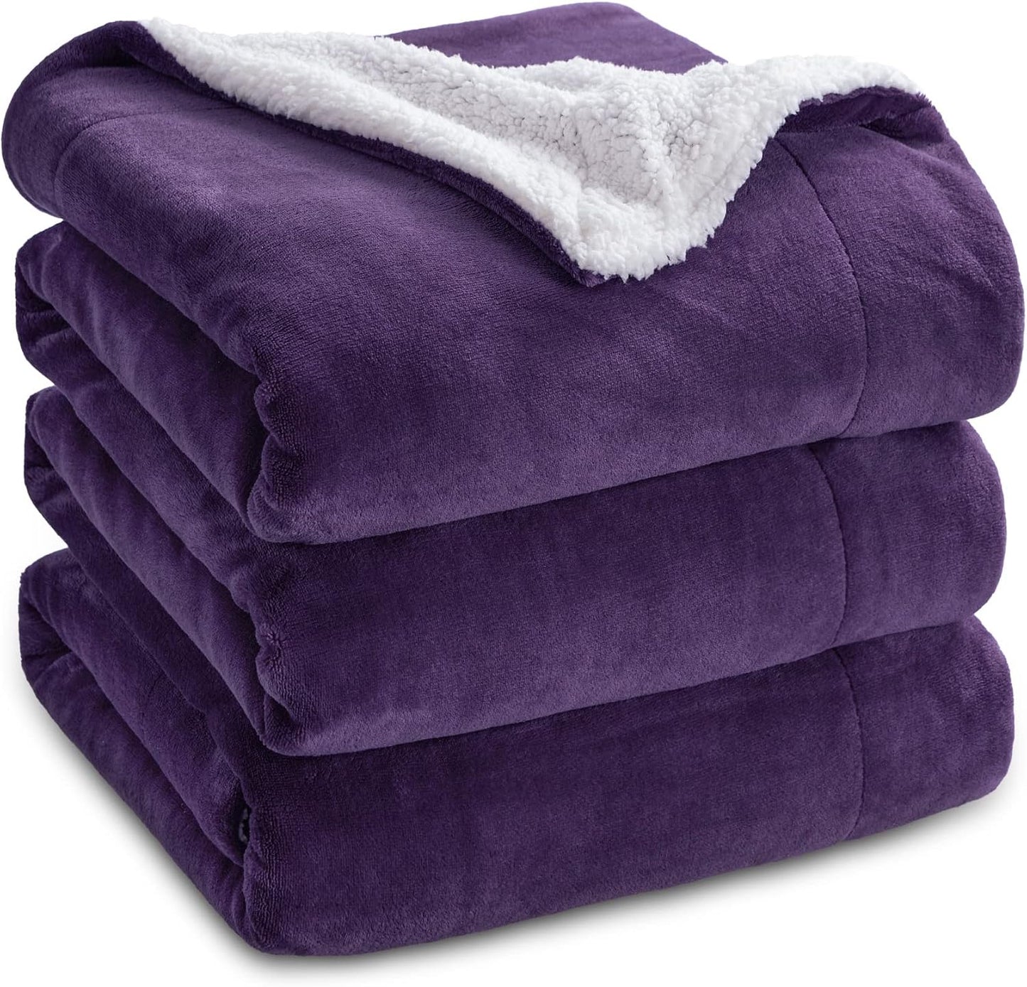 Bedsure GentleSoft Sherpa Fleece Throw Blanket for Couch, Non-Heated, Thick & Warm Cozy Blanket for Winter, Soft Fuzzy Plush Throw Gifts for Women and Men, Grey, 50x60 Inches