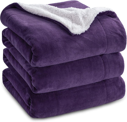 Bedsure GentleSoft Sherpa Fleece Throw Blanket for Couch, Non-Heated, Thick & Warm Cozy Blanket for Winter, Soft Fuzzy Plush Throw Gifts for Women and Men, Grey, 50x60 Inches