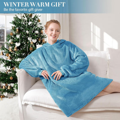 LetsFunny Blanket Hoodie,Oversized Wearable Sherpa Fleece Blanket Sweatshirt,Super Soft Warm Cozy with Giant Pocket,Gifts for Women Men Adults Teenagers, One Size Fits All