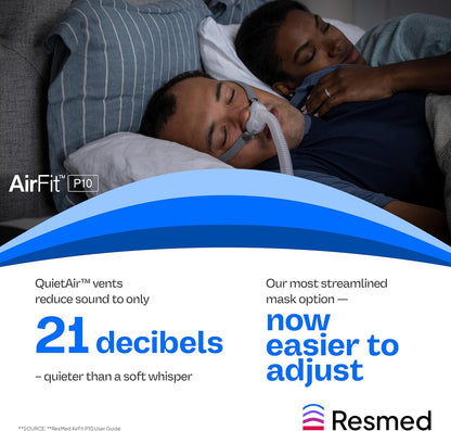 Resmed AirFit P10 Nasal Pillow Cushion - CPAP Mask Accessories Replacement - Soft Lightweight Silicone - Dual Wall - Large