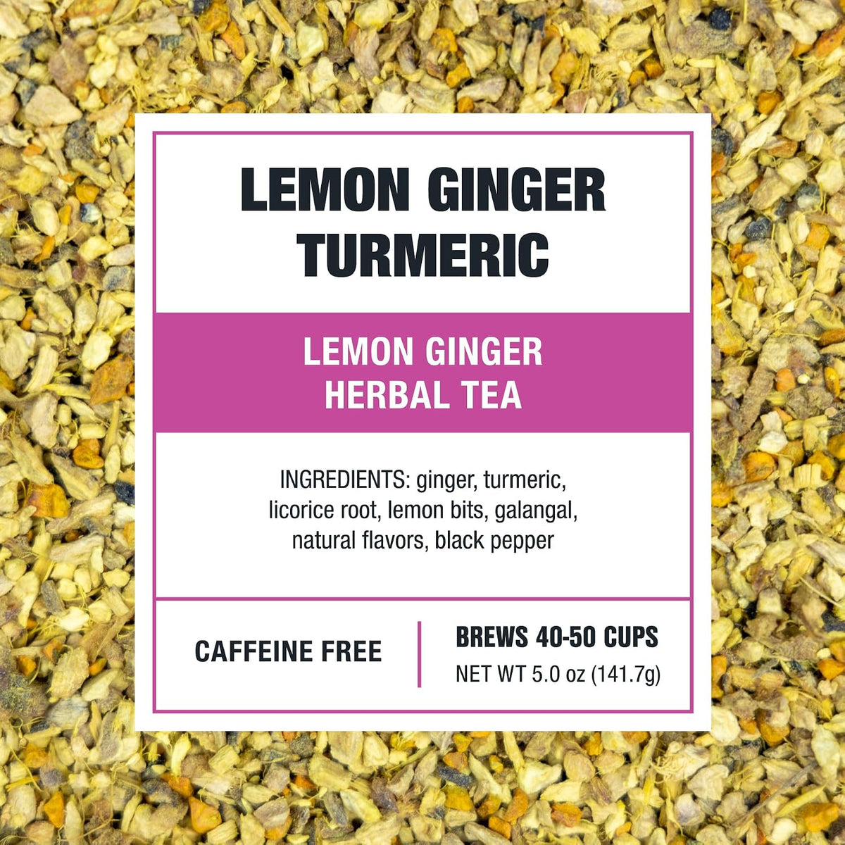 Tiesta Tea Lemon Ginger Turmeric, Loose Leaf, Lemon Ginger Herbal Tea, 5oz