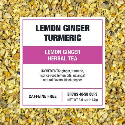 Tiesta Tea Lemon Ginger Turmeric, Loose Leaf, Lemon Ginger Herbal Tea, 5oz
